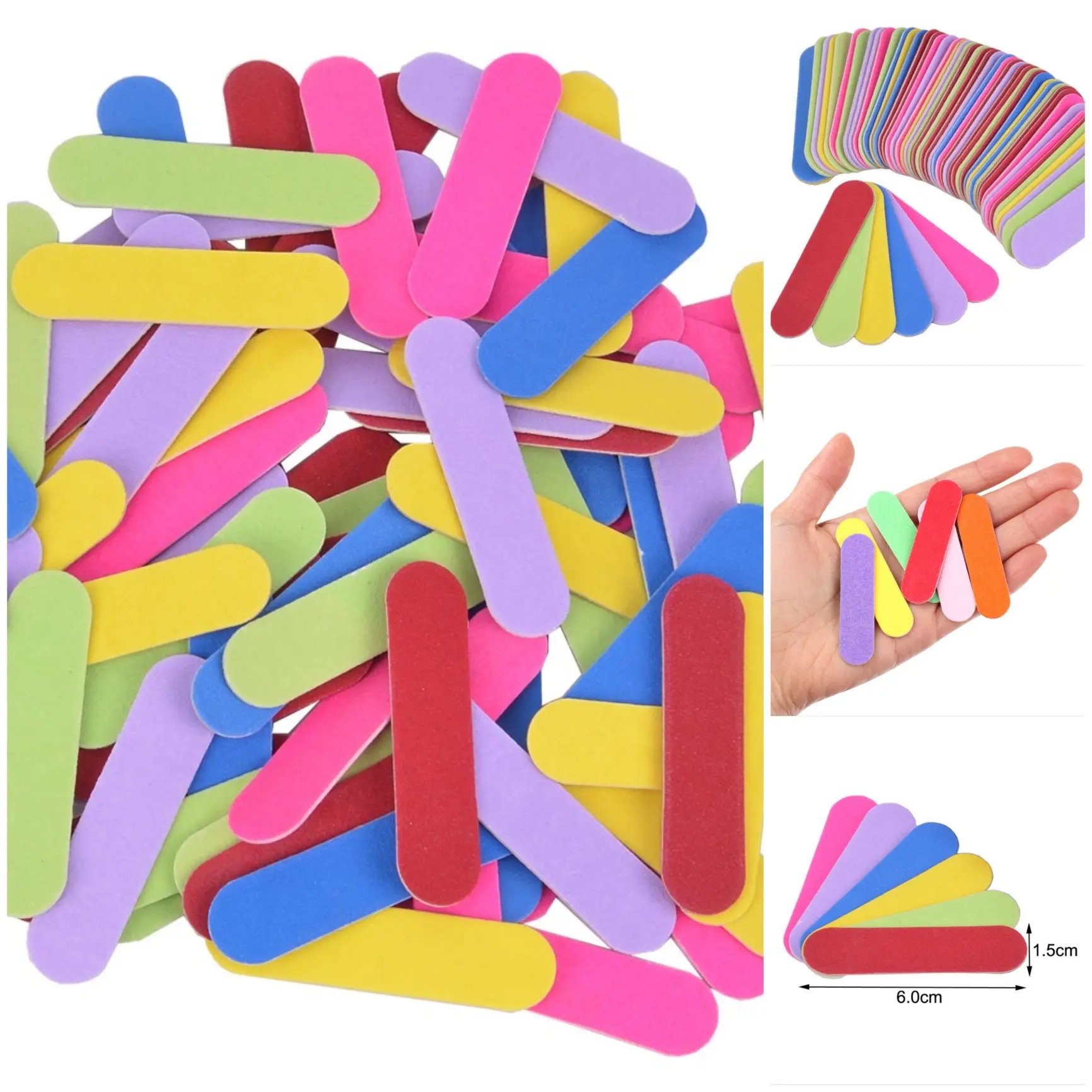 Limas pequeñas - Para manicura y pedicura. Diseño compacto y ergonómico, ideales para dar forma, pulir y suavizar uñas naturales o acrílicas. Precisión en cada pasada y resultados impecables en minutos. Perfectas para uso en casa o viajes.