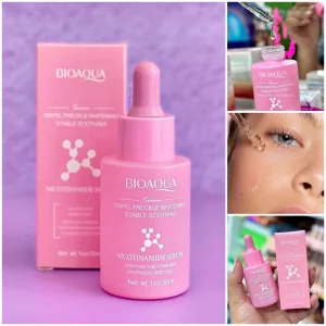 Sérum de Niacinamida Bioaqua- Aclara manchas, controla el exceso de grasa y minimiza poros mientras fortalece la barrera cutánea. Ideal para piel grasa, mixta o con acné. Textura ligera de rápida absorción que hidrata en profundidad sin obstruir poros. 30ml