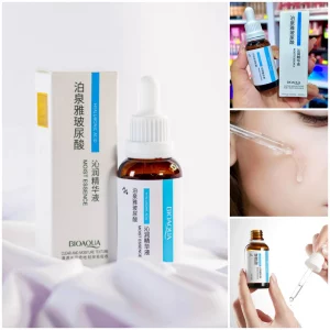 Sérum de Ácido Hialurónico Bioaqua - Combina ácido hialurónico (relleno de arrugas) + centella asiática (regeneración) + aloe vera (calmante) para una piel elástica, luminosa y sin irritaciones. Ideal para pieles secas, sensibles o con primeras líneas de expresión. 30ml