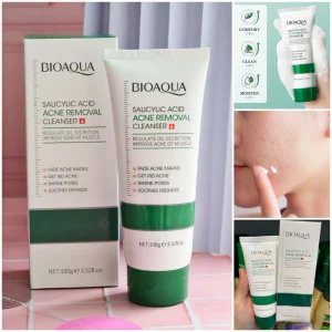 Limpiador de Ácido Salicílico BioAqua - Control Inteligente del Acné - Limpiador facial con ácido salicílico para tratar acné, puntos negros y piel grasa. Elimina bacterias, regula el sebo y previene brotes. 100ml