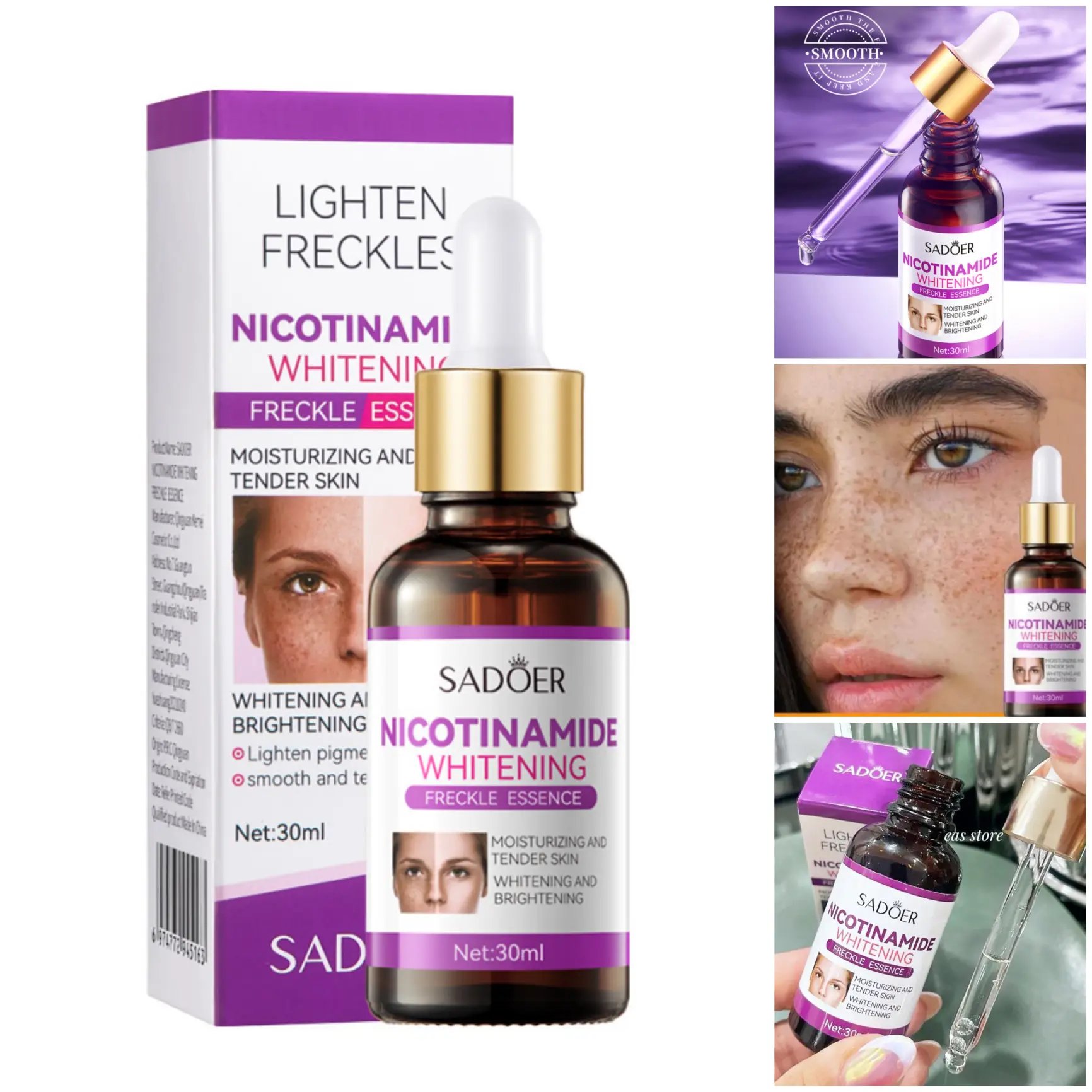 Sérum de Niacinamida:
¡Unifica manchas, pecas y tono con doble acción!. Contiene vitamina C. Reduce hiperpigmentación, refuerza la barrera cutánea y devuelve la luminosidad natural. Ideal para pieles con melasma leve, marcas post-acné o daño solar. 30ml